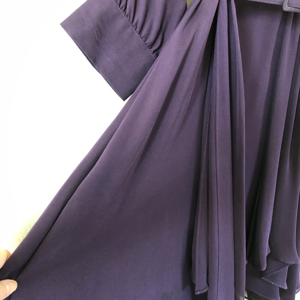 Badgley Mischka Silk Dress Size 8 Plum Color - Picture 6 of 13